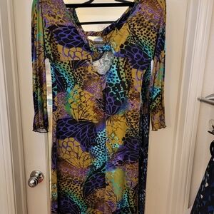 Sensational Multicolor Patterned Dress. Get out and Boogie!